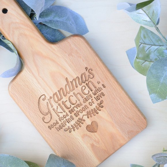 Laser Engraved Decorative Cutting Board - Grandma's Kitchen #GrandmaGift - Picture 2 of 7